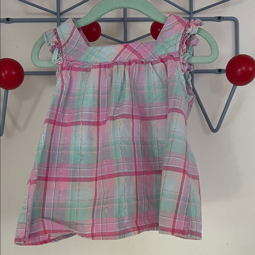 OshKosh B'gosh Pink and Green Plaid Blouse